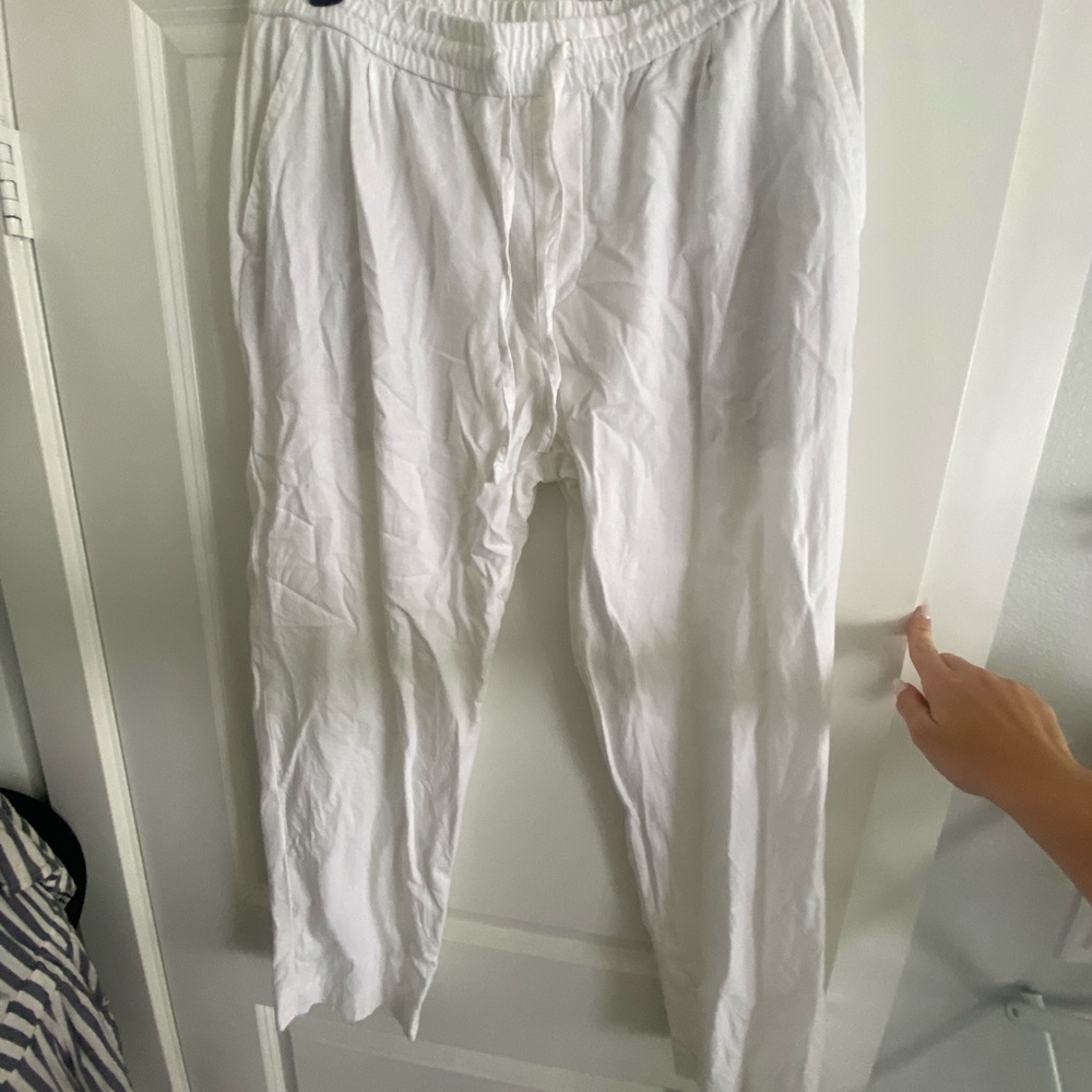 Zara white linen pants